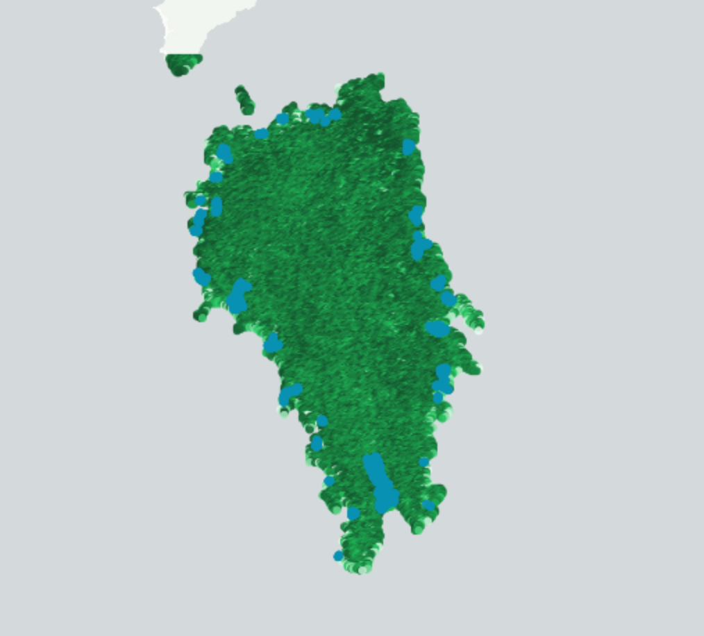 Forest cover and mangrove overlay