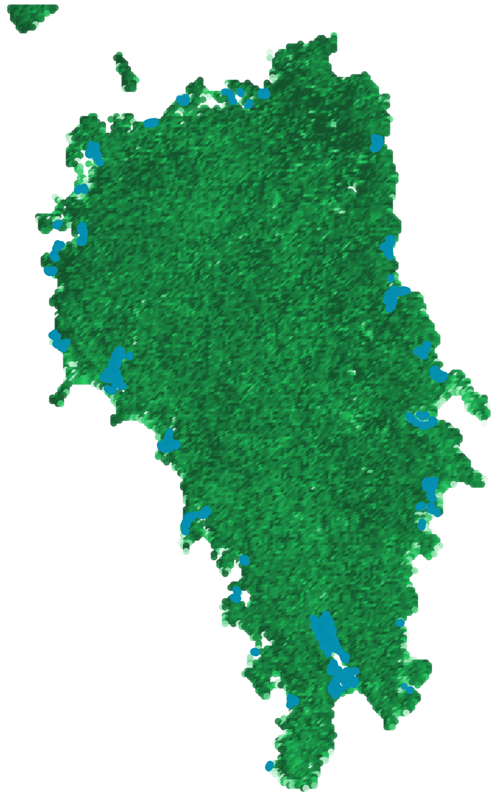 Great Nicobar Island — satellite-derived forest cover from Sentinel-2 EVI data